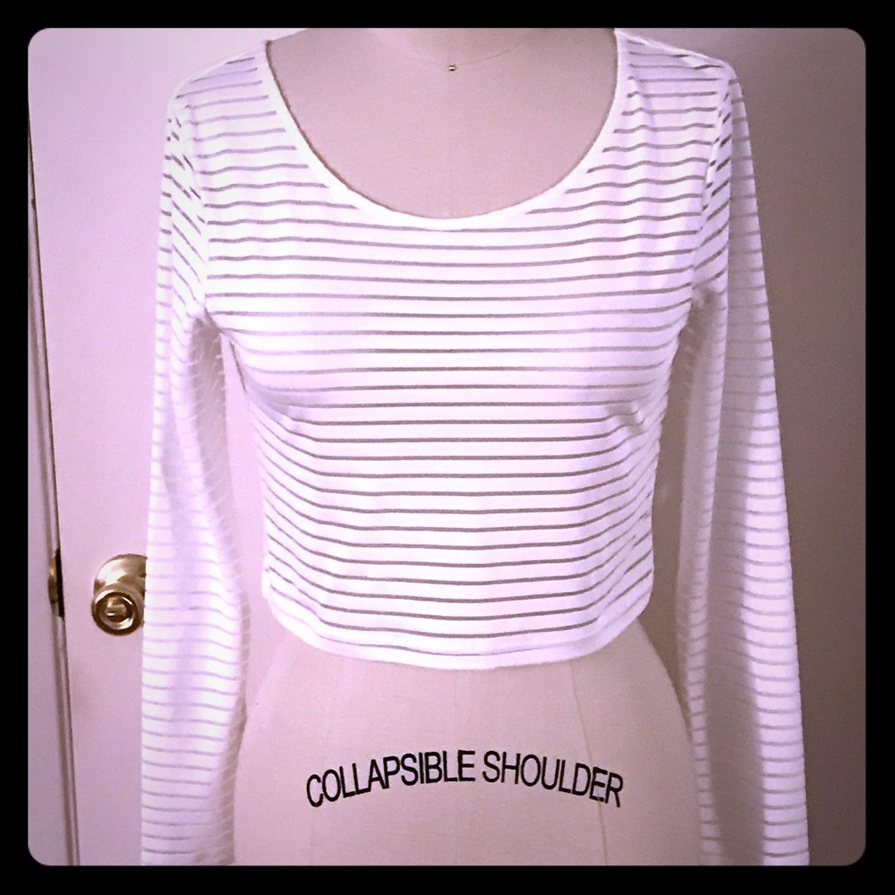 White striped crop top